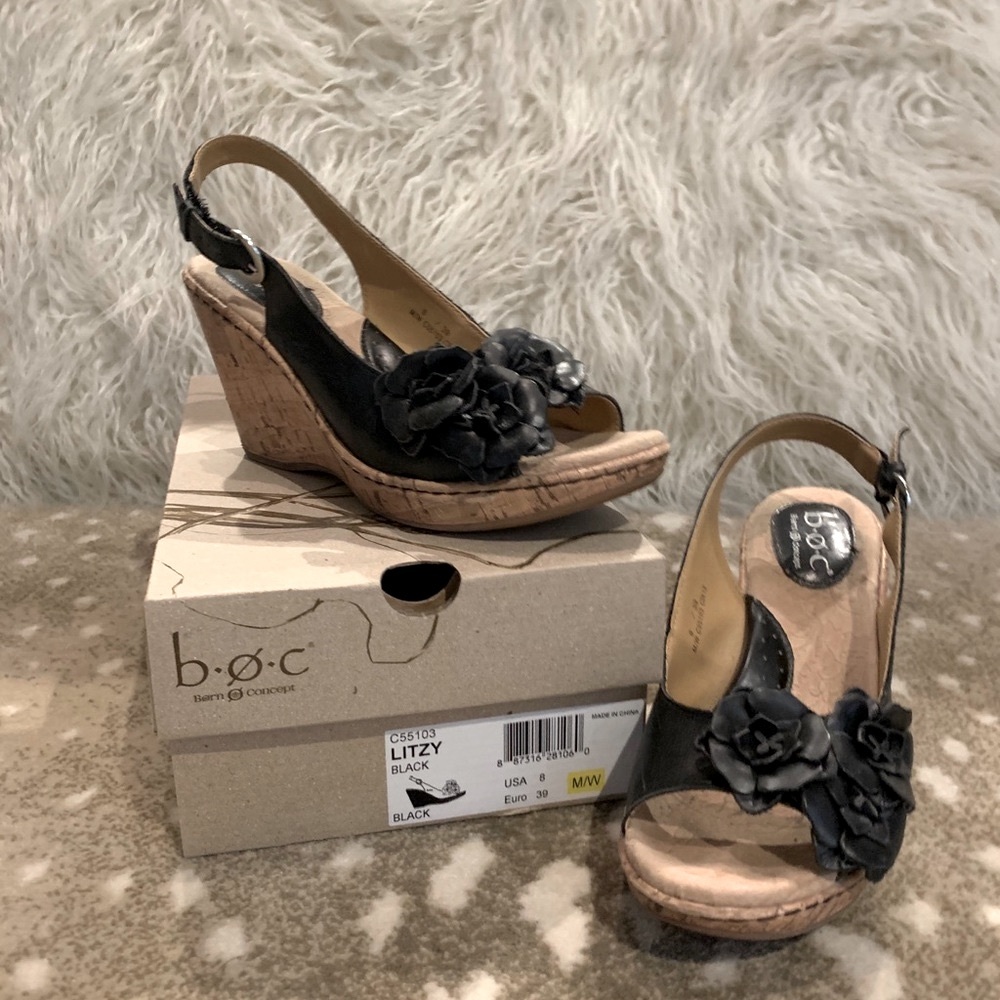 Born Black wedge sandals